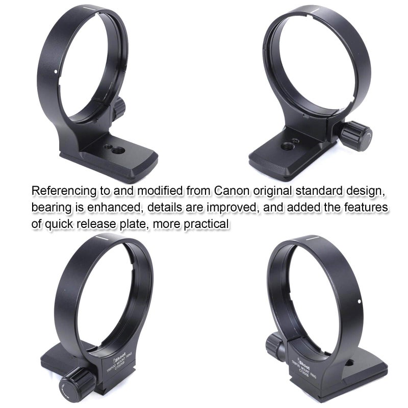 iShoot 78mm Tripod Mount Ring B(W) Lens Collar Support for Canon EF 70-200mm f/2.8L USM/is USM/is II USM/III USM, EF 100-400mm f/4.5-5.6L is USM, EF 35-350mm f/3.5-5.6L USM, EF 300mm f/4L is USM - Image 2
